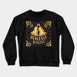 Heavenly Ringing For Handbell Ringers Choir Black Background Crewneck Sweatshirt